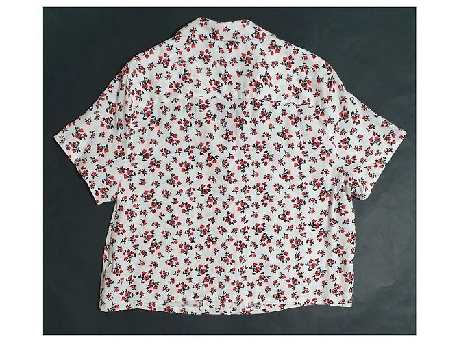 Camicia Cynthia Rowley in Lino Bianca Multicolore Bianco - vista 5
