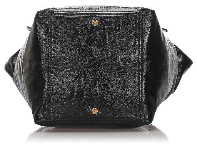 Yves Saint Laurent Borsa tote Downtown YSL in vernice nera - vista 4