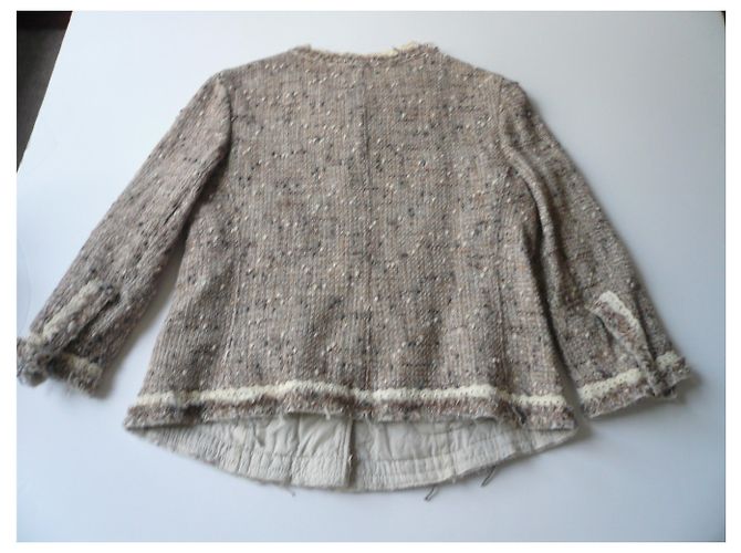 PRADA Beige Tweedjacke T.44 ES - Ansicht 2
