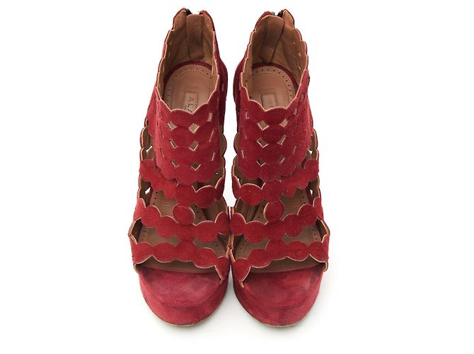 Sapatos de salto Alaïa Brick em camurça vermelha Tamanho 37 Vermelho - vista 2