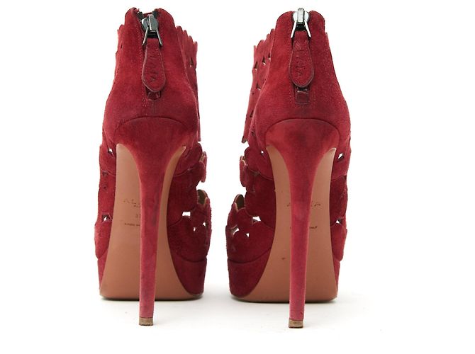 Sapatos de salto Alaïa Brick em camurça vermelha Tamanho 37 Vermelho - vista 3