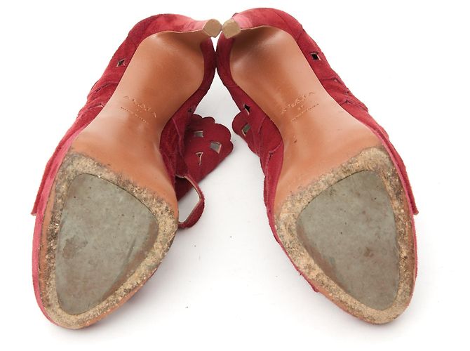 Sapatos de salto Alaïa Brick em camurça vermelha Tamanho 37 Vermelho - vista 4