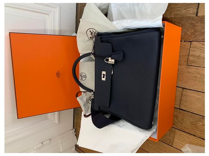 Hermès hermes kelly 32 restituito blu notte blu Blu navy - vista 11