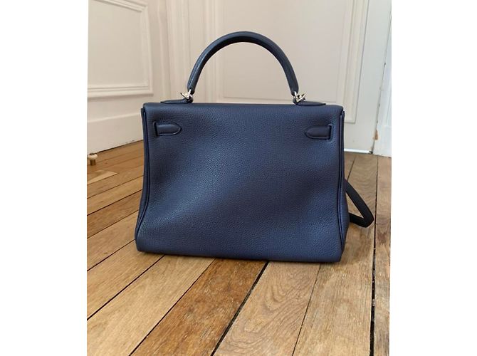 Hermès hermes kelly 32 restituito blu notte blu Blu navy - vista 2
