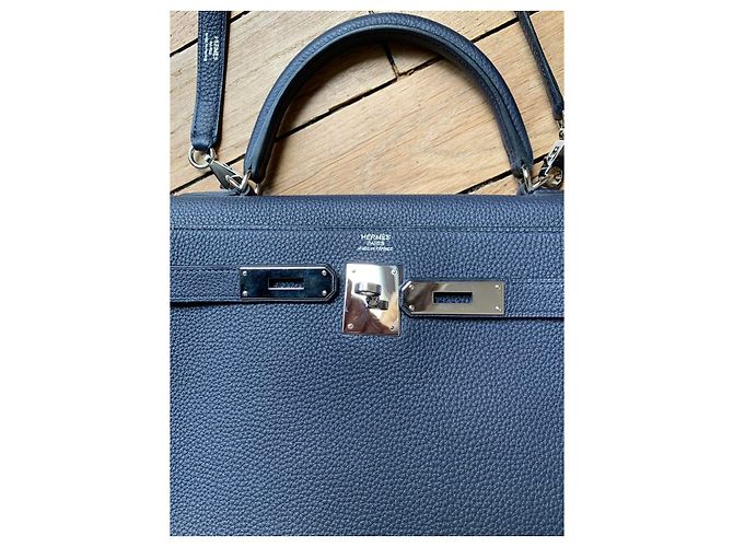 Hermès hermes kelly 32 restituito blu notte blu Blu navy - vista 3