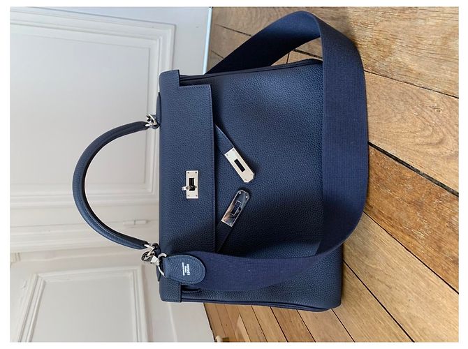 Hermès hermes kelly 32 restituito blu notte blu Blu navy - vista 9