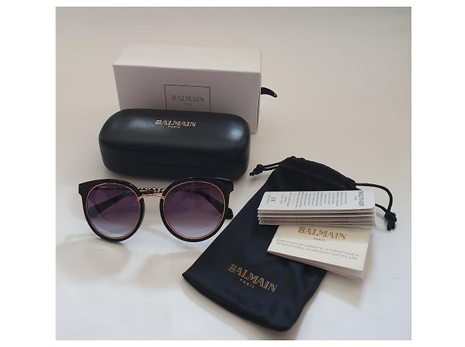 Occhiali da sole Balmain cat eye neri e oro Nero - vista 5