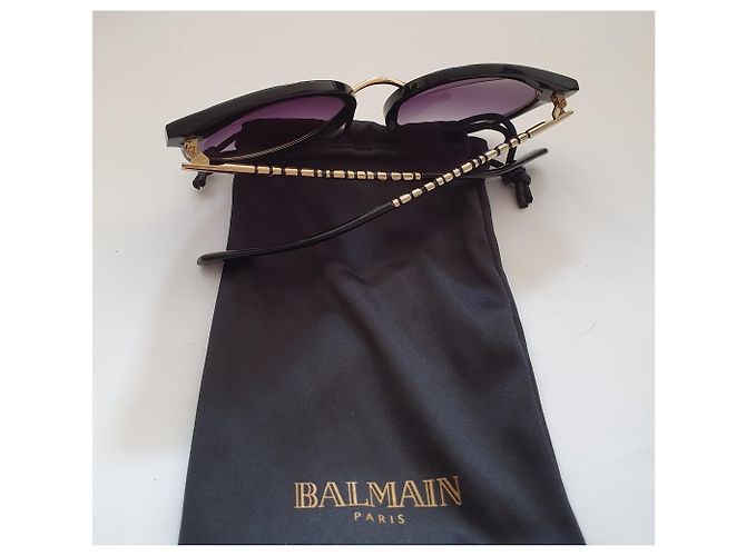 Occhiali da sole Balmain cat eye neri e oro Nero - vista 6