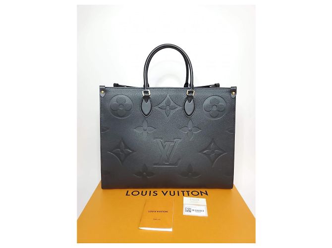 Louis Vuitton Onthego GM Monogramma Empreinte Pelle Nera Nero - vista 5