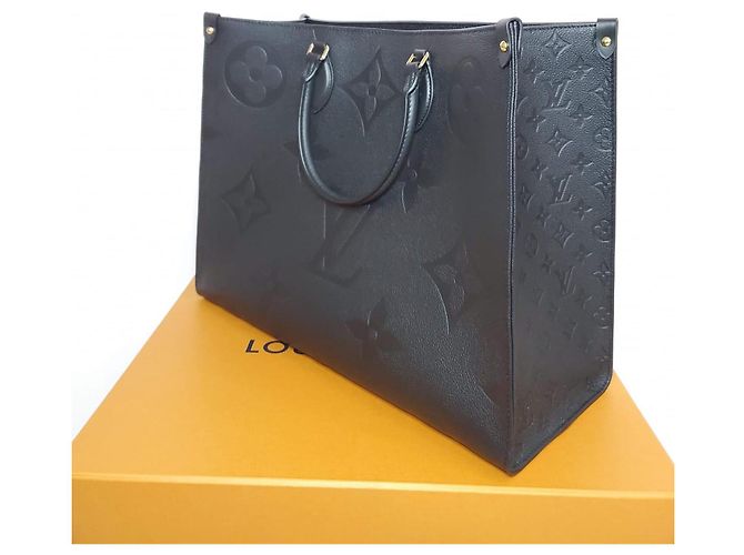 Louis Vuitton Onthego GM Monogramma Empreinte Pelle Nera Nero - vista 6