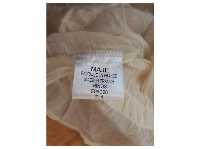 Túnica Maje beige de algodón con lentejuelas y cuello bordado - vista 5