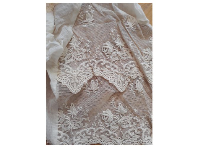 Chaqueta corta Maje de algodón beige con macramé - vista 6