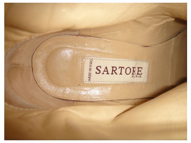 Botines Sartore de piel marrón claro 37 - vista 2