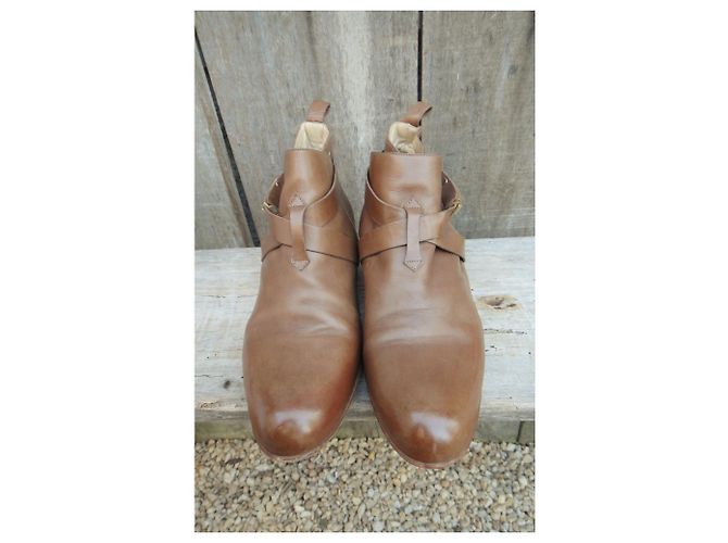 Botines Sartore de piel marrón claro 37 - vista 4