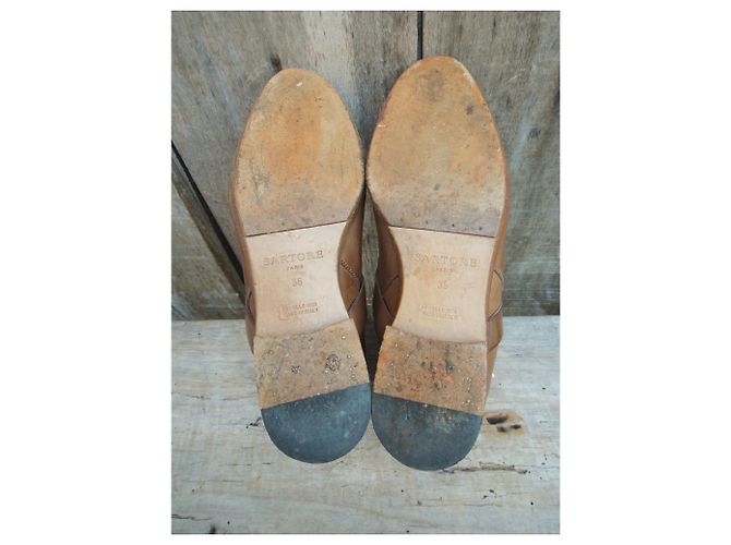 Botines Sartore de piel marrón claro 37 - vista 6