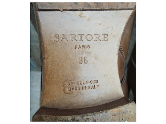 Botines Sartore de piel marrón claro 37 - vista 7