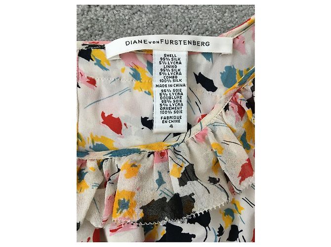 Diane Von Furstenberg DvF Abito in seta con rouches Tedesca Multicolore - vista 4