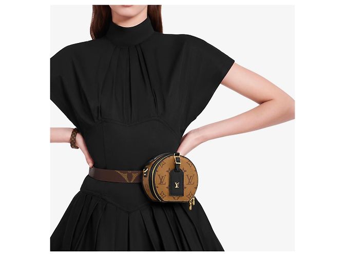 Louis Vuitton Mini Boite Chapeau Borsa a mano in pelle marrone - vista 7