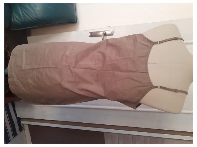 Autre Marque Vestido IKKS de algodón caqui - vista 2
