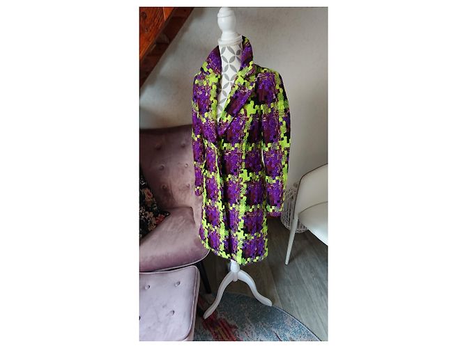 Balmain Multicolored Houndstooth Wool Coat Multiple colors - view 10