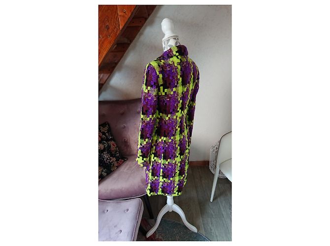 Balmain Multicolored Houndstooth Wool Coat Multiple colors - view 5