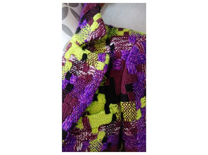 Balmain Multicolored Houndstooth Wool Coat Multiple colors - view 6