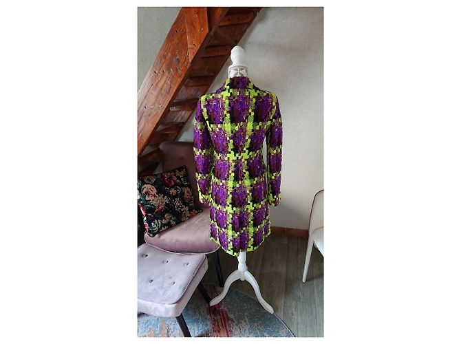 Balmain Multicolored Houndstooth Wool Coat Multiple colors - view 7