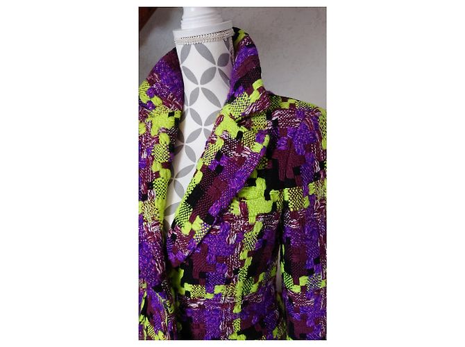 Balmain Multicolored Houndstooth Wool Coat Multiple colors - view 9