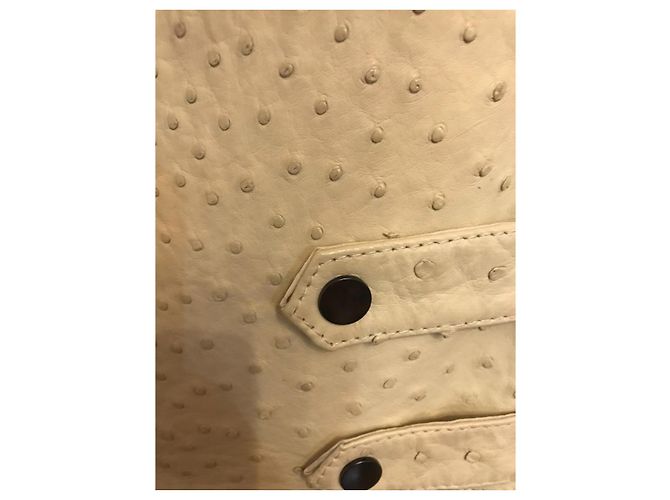 Giacca Brunello Cucinelli in pelle di struzzo beige - vista 11