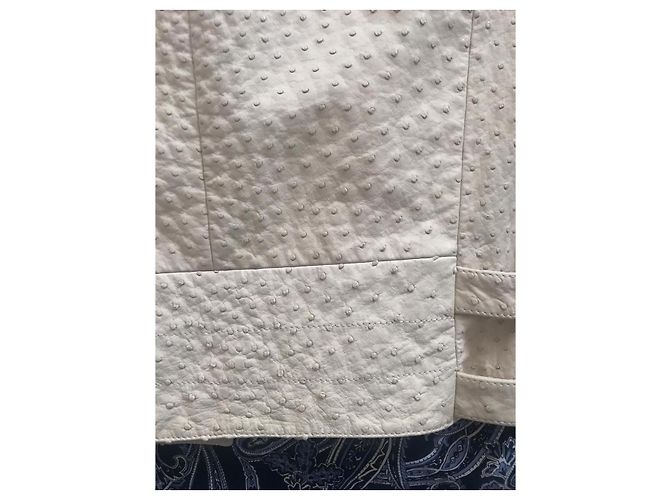 Giacca Brunello Cucinelli in pelle di struzzo beige - vista 19