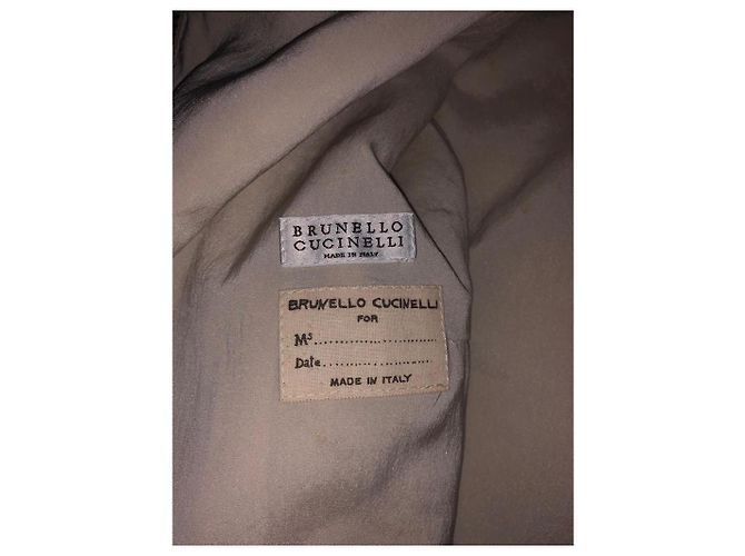 Giacca Brunello Cucinelli in pelle di struzzo beige - vista 8