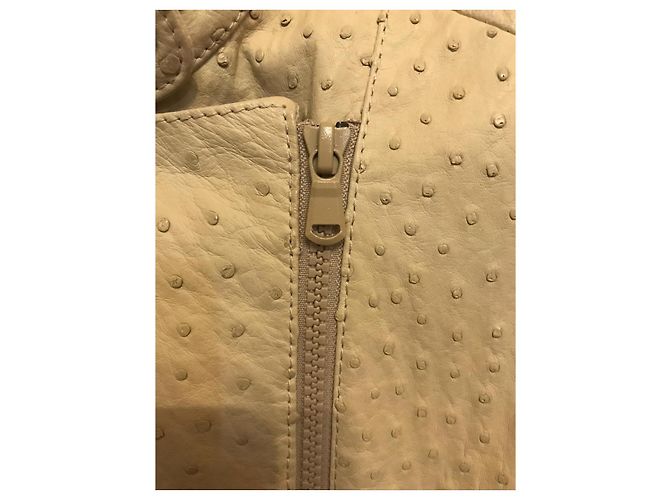 Giacca Brunello Cucinelli in pelle di struzzo beige - vista 9