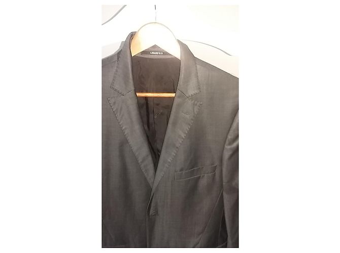 Giacca da completo Karl Lagerfeld grigio scuro cotone taglia 50 Grigio antracite - vista 2