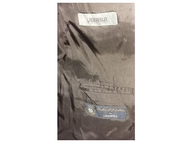 Giacca da completo Karl Lagerfeld grigio scuro cotone taglia 50 Grigio antracite - vista 3