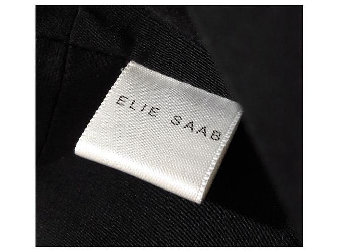 Abito da sera senza maniche Elie Saab nero in lana e strass - vista 4