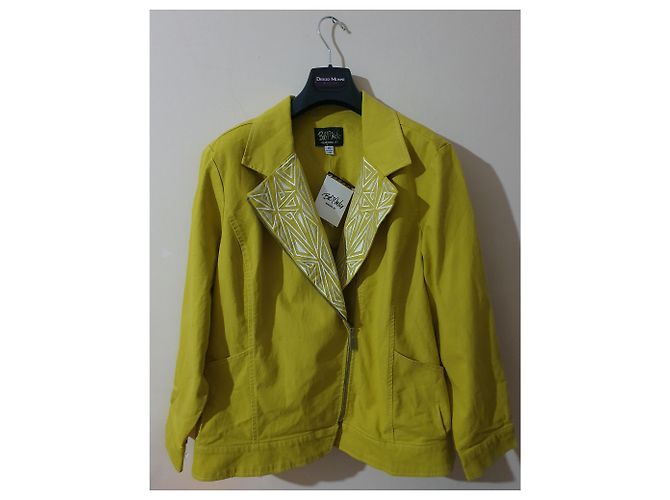 Bob Mackie Jacke Gelb Baumwolle Polyester XXL - Ansicht 2