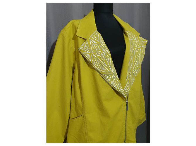 Bob Mackie Jacke Gelb Baumwolle Polyester XXL - Ansicht 7