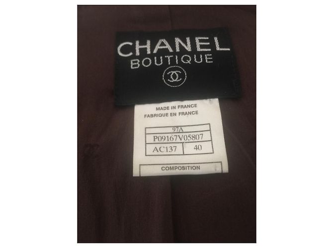Giacca Blazer Chanel in Tweed di Lana Marrone e Nero Cioccolato - vista 4