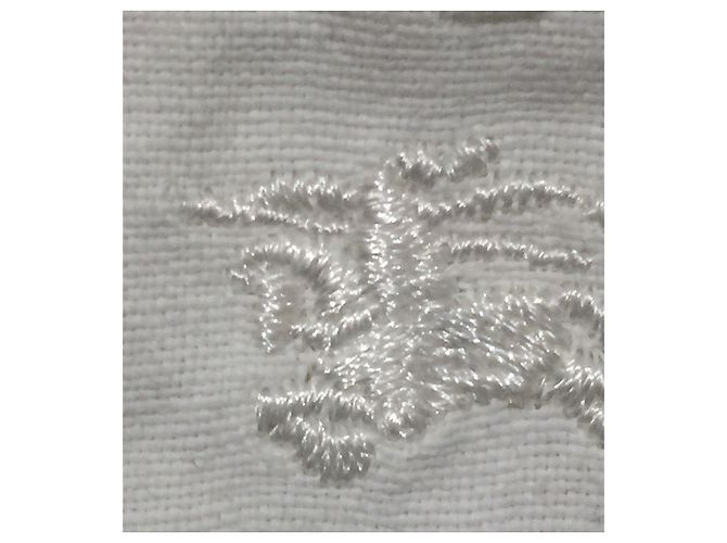 Burberry Falda de lino bordada Blanco - vista 3