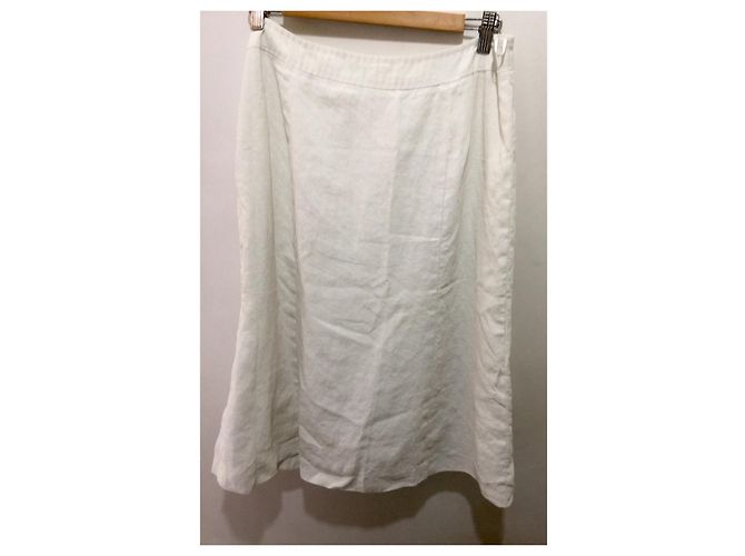 Burberry Falda de lino bordada Blanco - vista 4