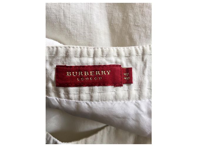 Burberry Falda de lino bordada Blanco - vista 5