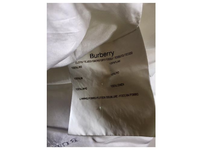 Burberry Falda de lino bordada Blanco - vista 7