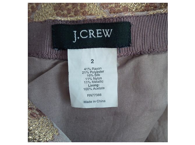 J.Crew Gonna jacquard dorata. Modello animale. Tasche laterali. D'oro Stampa leopardo - vista 5