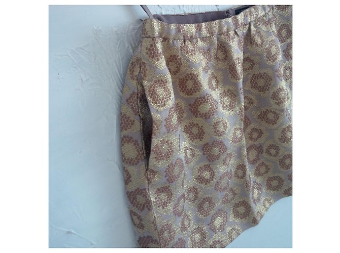 J.Crew Gonna jacquard dorata. Modello animale. Tasche laterali. D'oro Stampa leopardo - vista 6