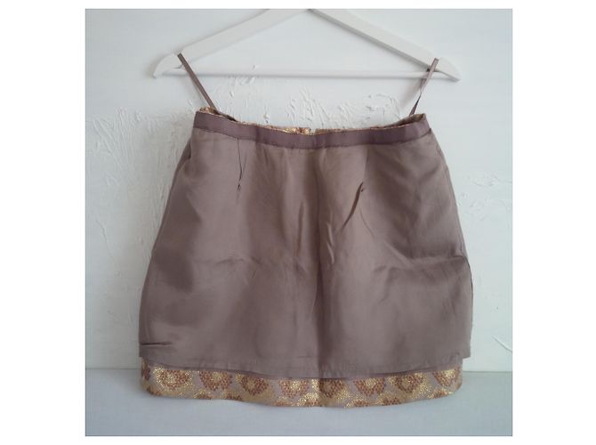 J.Crew Gonna jacquard dorata. Modello animale. Tasche laterali. D'oro Stampa leopardo - vista 7