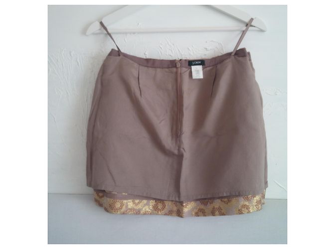 J.Crew Gonna jacquard dorata. Modello animale. Tasche laterali. D'oro Stampa leopardo - vista 8