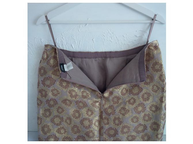 J.Crew Gonna jacquard dorata. Modello animale. Tasche laterali. D'oro Stampa leopardo - vista 9