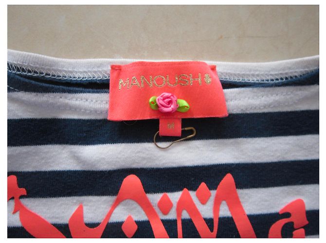 Camiseta Manoush de algodón a rayas azules y blancas Multicolor - vista 2