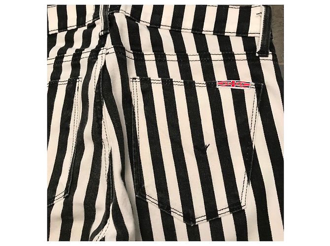 Jeans Hudson con rayas blancas y negras XS Negro Blanco - vista 3