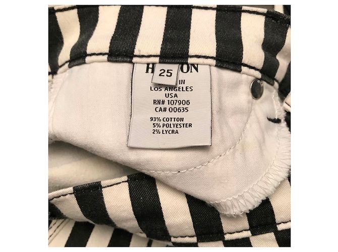 Jeans Hudson con rayas blancas y negras XS Negro Blanco - vista 5